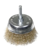 Щетка для дрели  чашечная 75 мм, 3", волнистая, латунированная, "MAXIMUM" MX 17818 оптом
